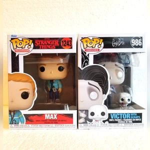 Funko pop! Bundle Stranger Things & Corps Bride "Max & Victor with Scraps" new